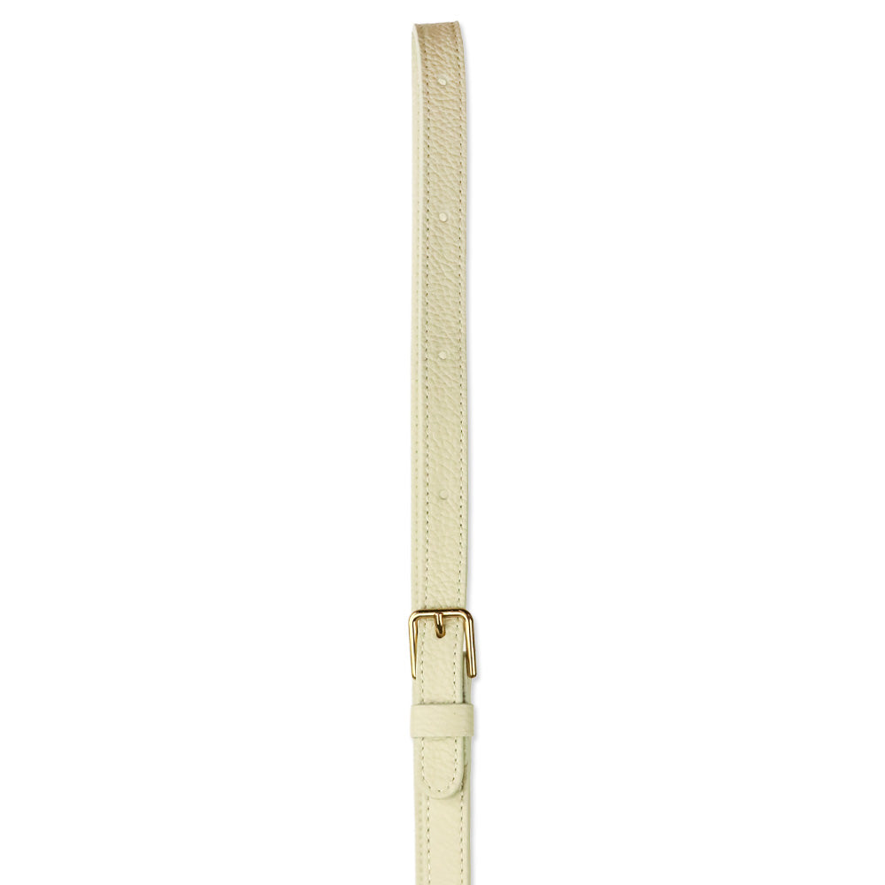 Mansur Gavriel Cream Grained Leather Drawstring Bucket Bag