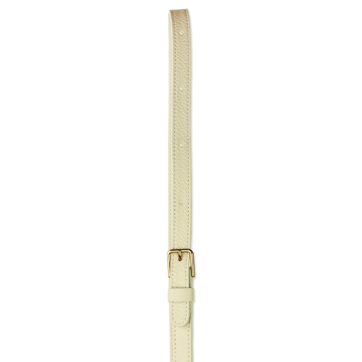 Mansur Gavriel Cream Grained Leather Drawstring Bucket Bag