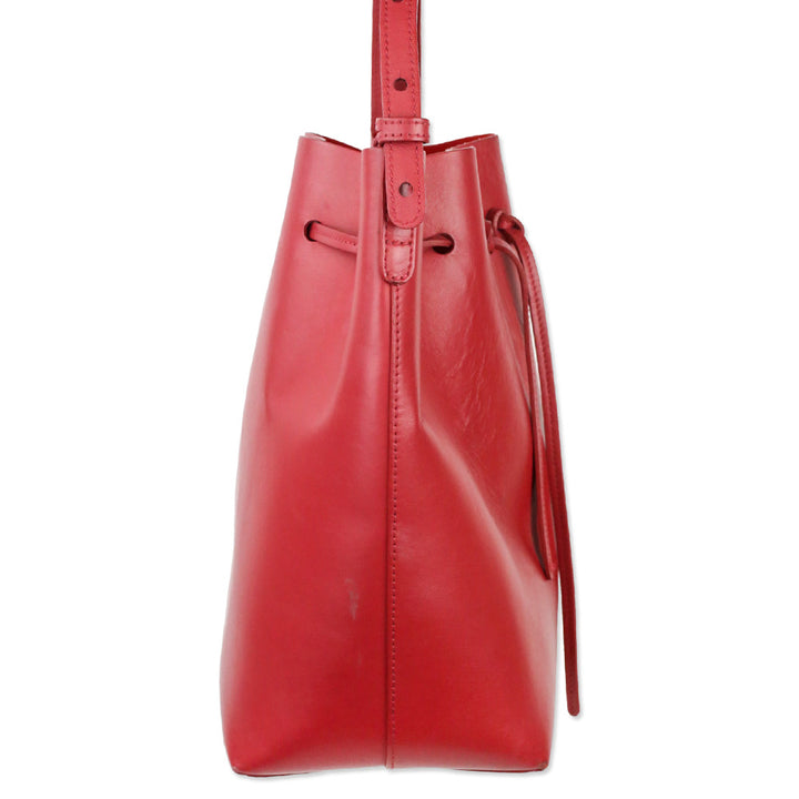 Mansur Gavriel Red Leather Bucket Bag