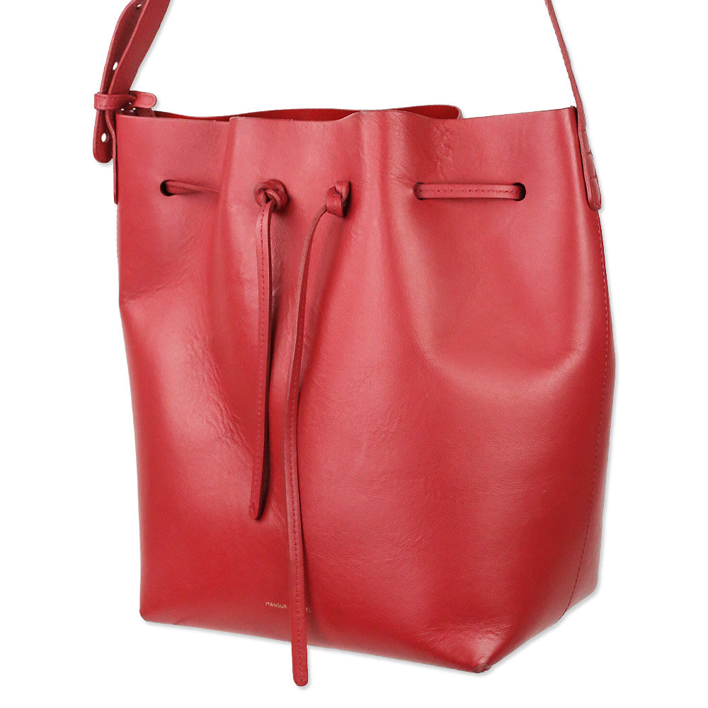 Mansur Gavriel Red Leather Bucket Bag