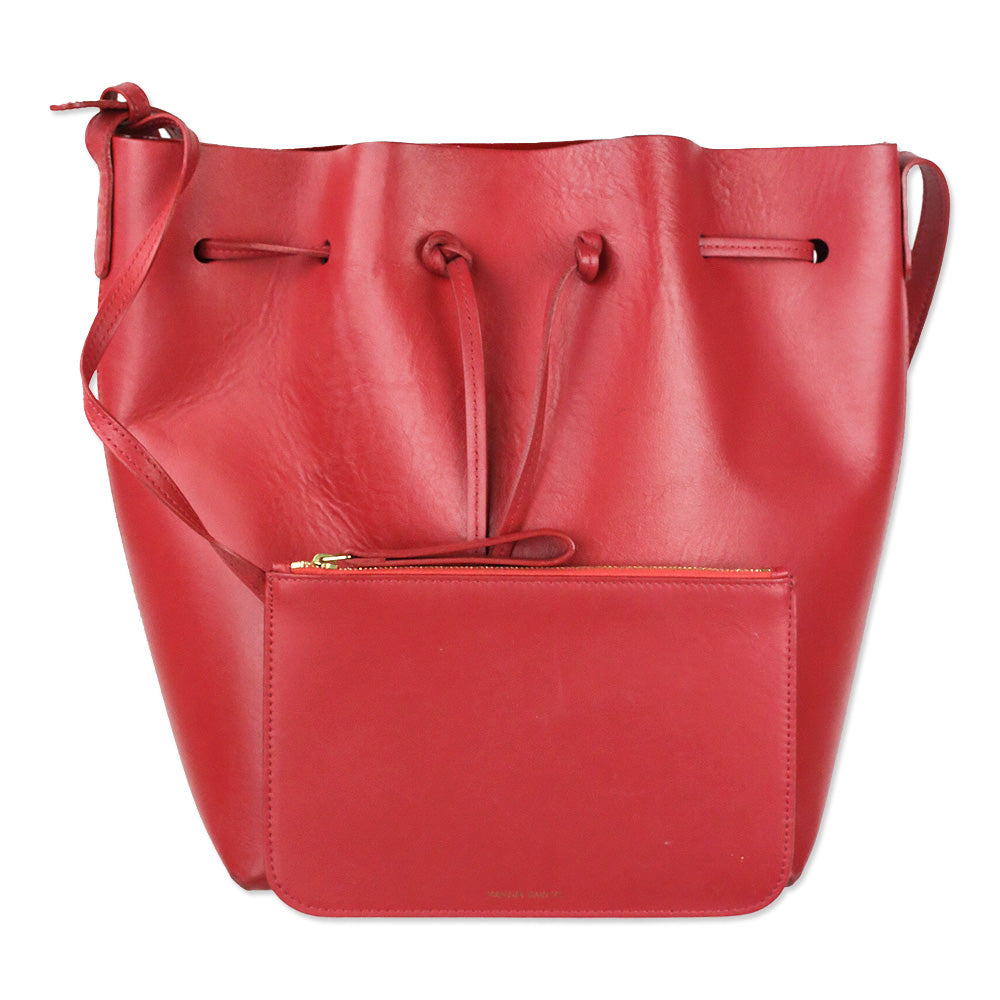 Mansur Gavriel Red Leather Bucket Bag