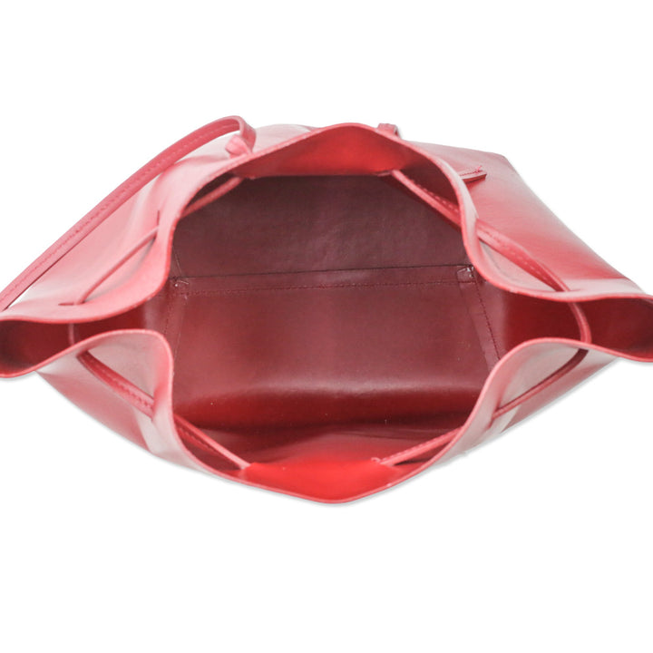 Mansur Gavriel Red Leather Bucket Bag