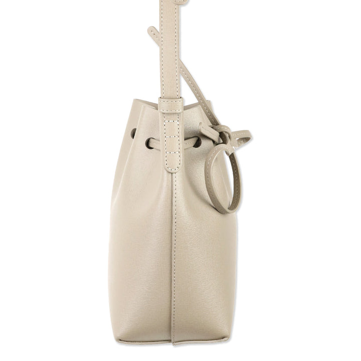 Mansur Gavriel Taupe Saffiano Leather Mini Bucket Bag