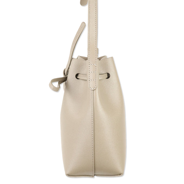 Mansur Gavriel Taupe Saffiano Leather Mini Bucket Bag