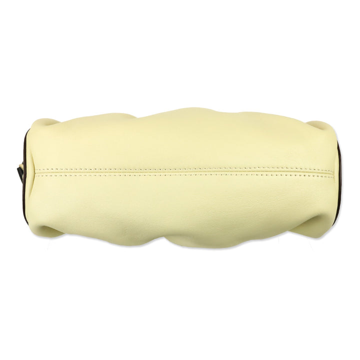 Manu Atelier Cream Black Ruched Mini Cylinder Xx Shoulder Bag
