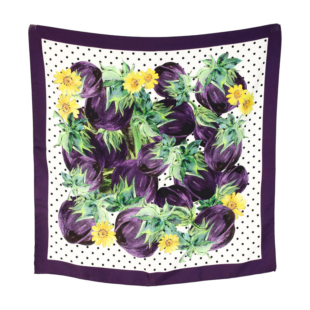 Dolce & Gabbana Purple Printed Silk Scarf