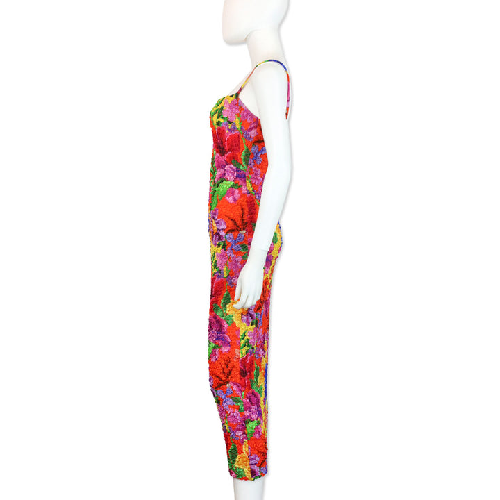 Mara Hoffman Multicolor Kimiko Cutout Printed Popcorn Tencel Lyocell Midi Dress