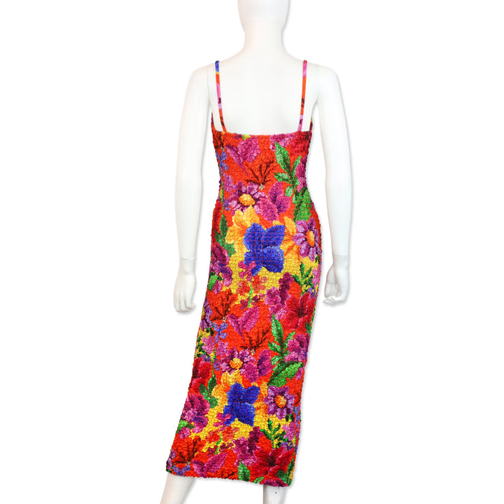 Mara Hoffman Multicolor Kimiko Cutout Printed Popcorn Tencel Lyocell Midi Dress