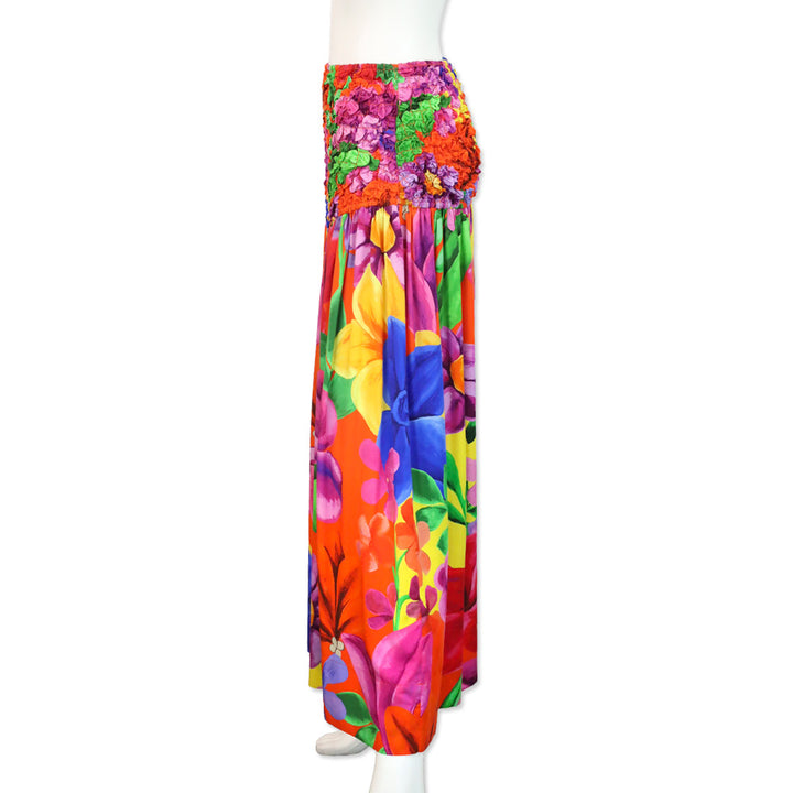 Mara Hoffman Nicole Rainbow Multi Popcorn Midi Skirt