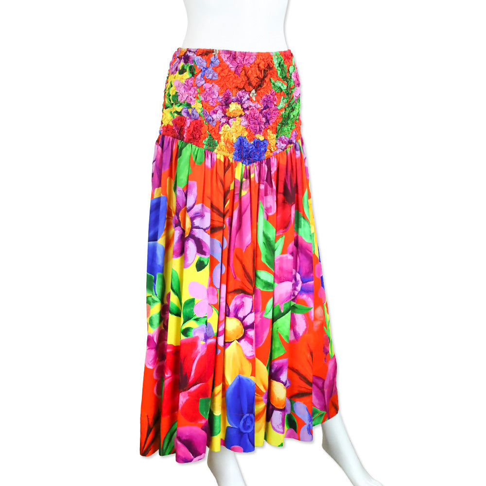 Mara Hoffman Nicole Rainbow Multi Popcorn Midi Skirt