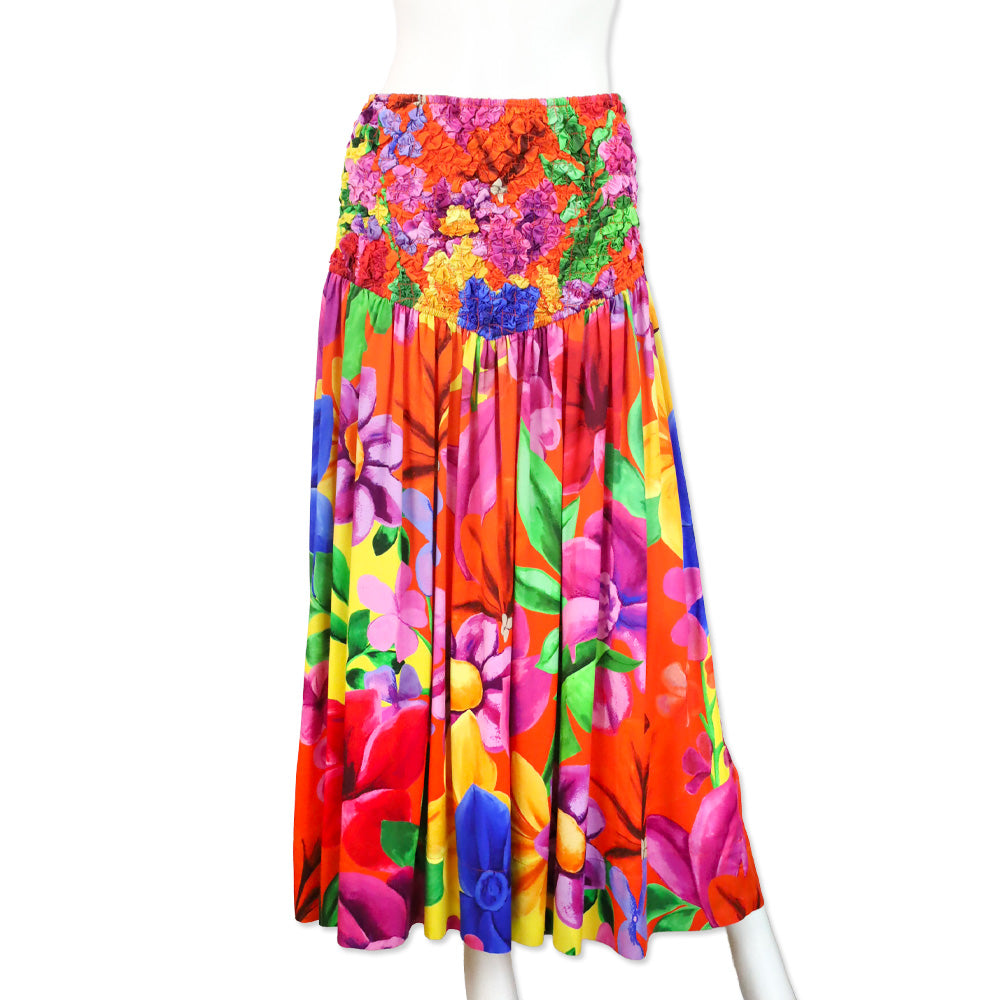 Mara Hoffman Nicole Rainbow Multi Popcorn Midi Skirt