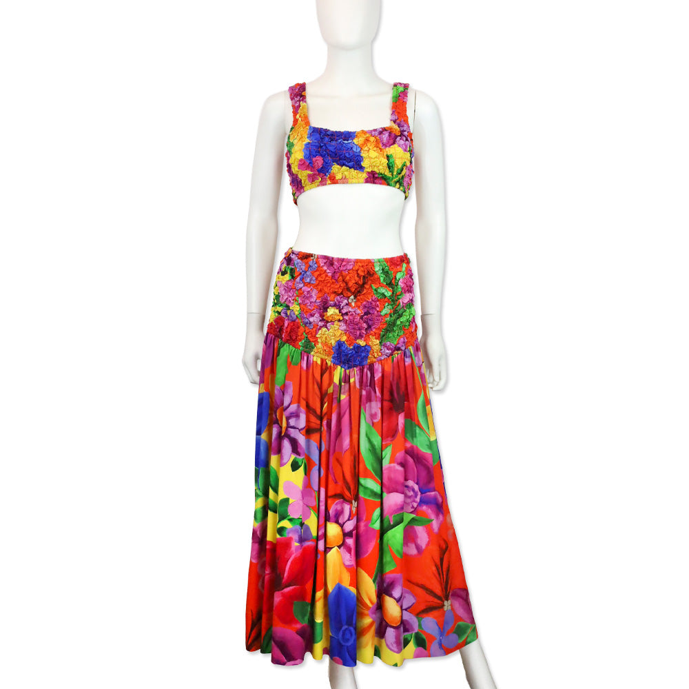 Mara Hoffman Shelly Rainbow Multi Popcorn Cropped Tank Top