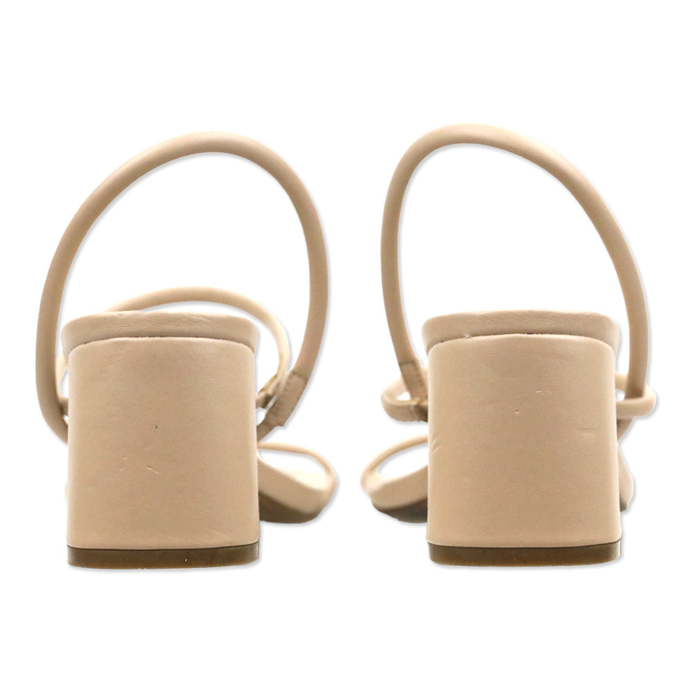 Marc Fisher Galvin Nude Leather Elastic Slingback Heeled Sandal