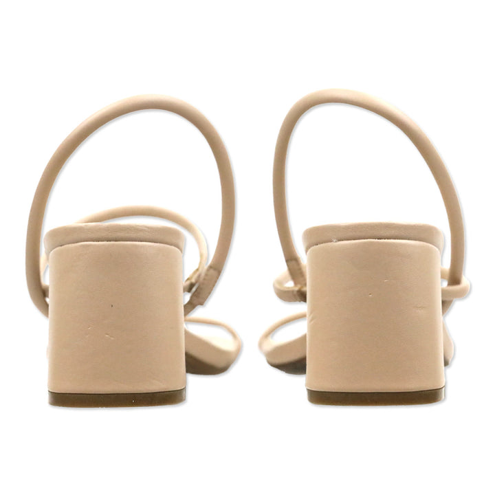Marc Fisher Galvin Nude Leather Elastic Slingback Heeled Sandal