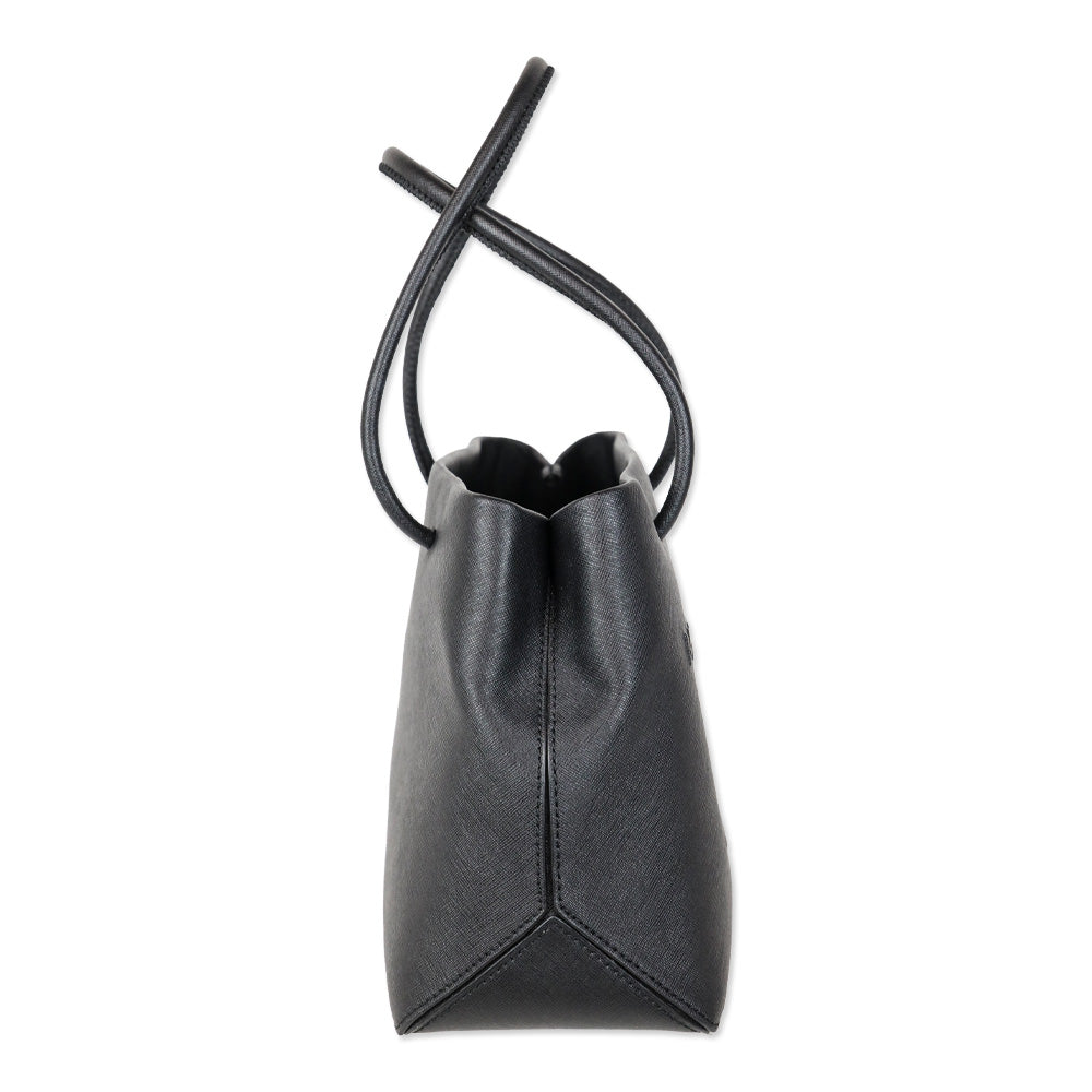 Marc Jacobs Black Leather Logo East West Shopper Tote Bag
