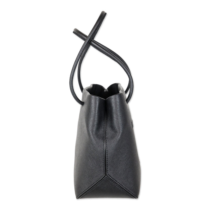 Marc Jacobs Black Leather Logo East West Shopper Tote Bag