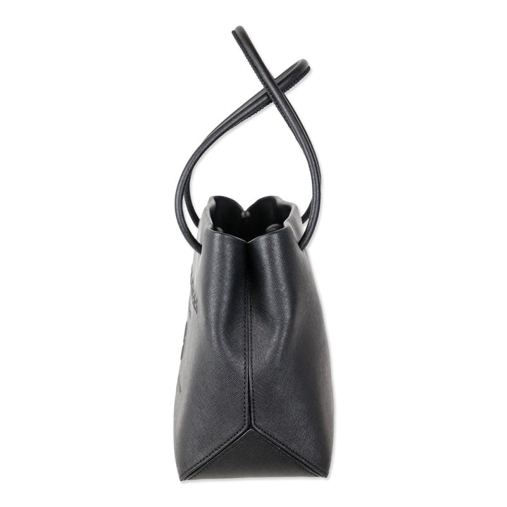 Marc Jacobs Black Leather Logo East West Shopper Tote Bag
