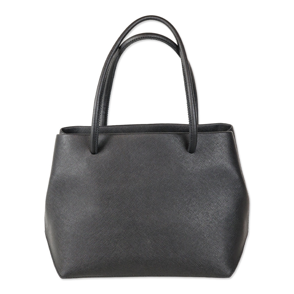 Marc Jacobs Black Leather Logo East West Shopper Tote Bag