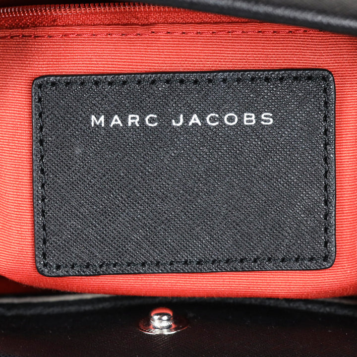 Marc Jacobs Black Leather Logo East West Shopper Tote Bag