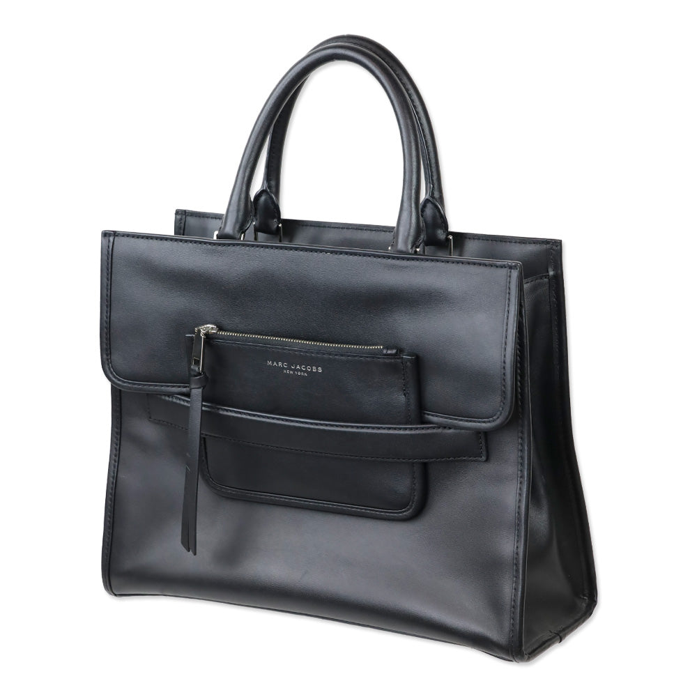 Marc Jacobs Black Leather Madison North/South Tote Bag