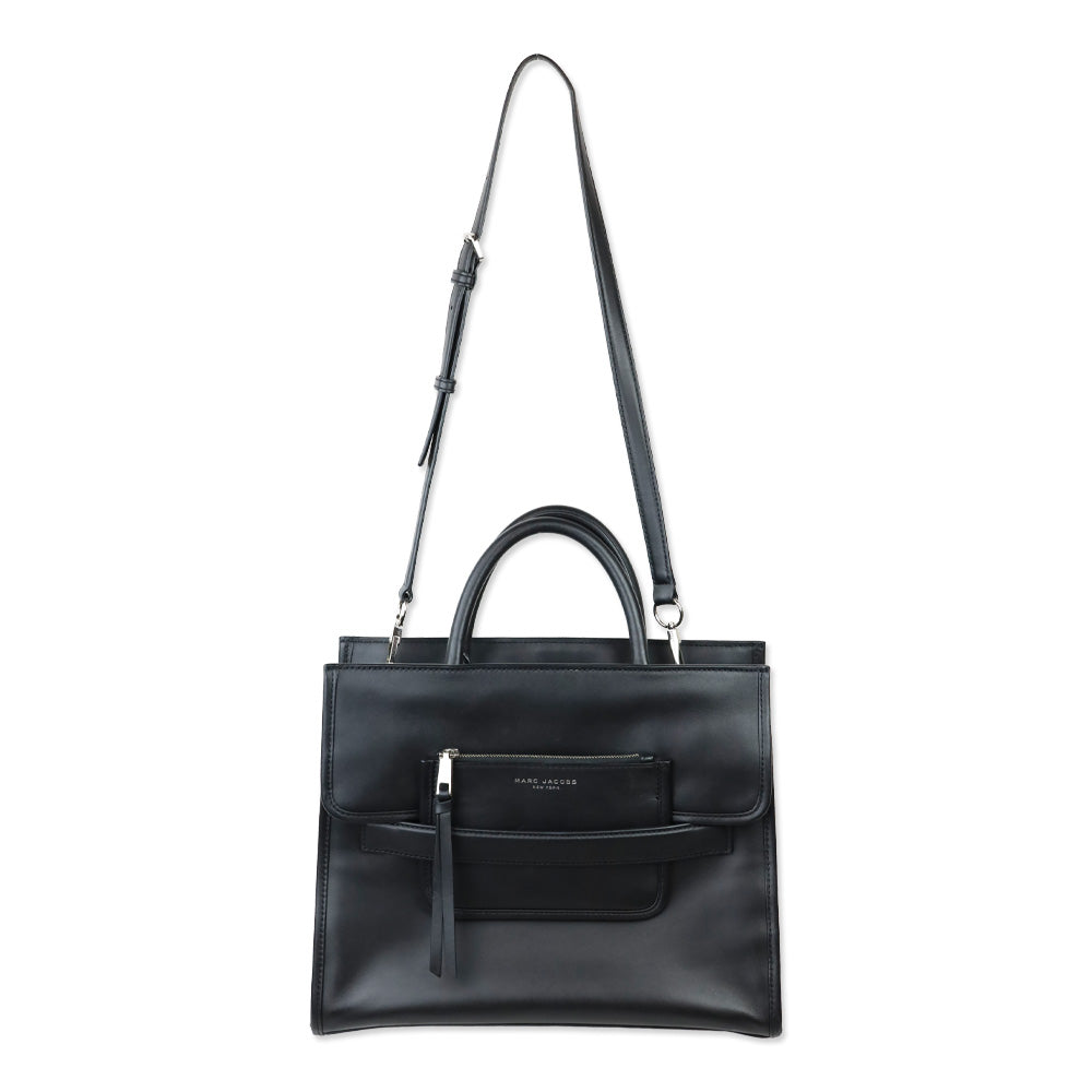 Marc Jacobs Black Leather Madison North/South Tote Bag