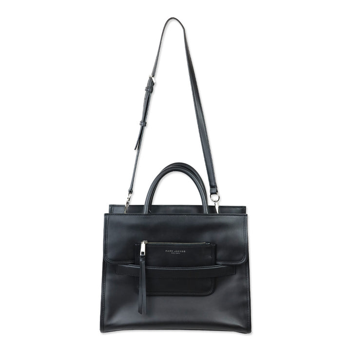 Marc Jacobs Black Leather Madison North/South Tote Bag