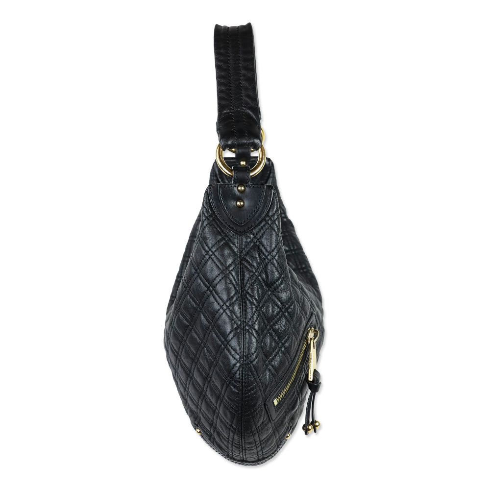 Marc Jacobs Black Quilted Leather Banana Hobo Bag