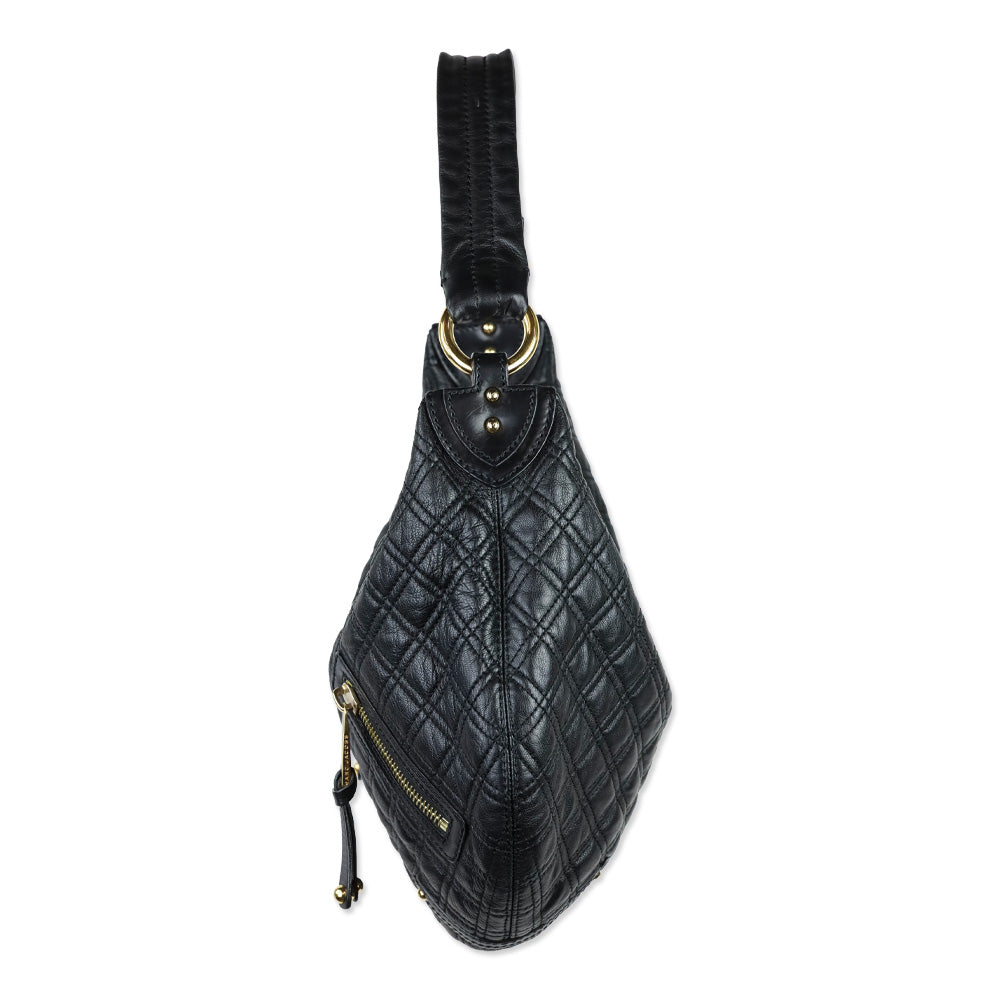 Marc Jacobs Black Quilted Leather Banana Hobo Bag