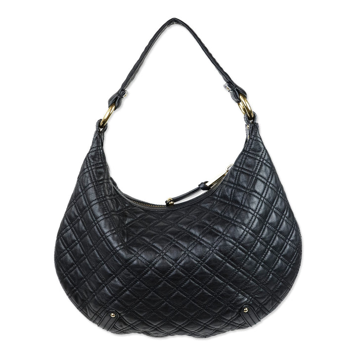 Marc Jacobs Black Quilted Leather Banana Hobo Bag