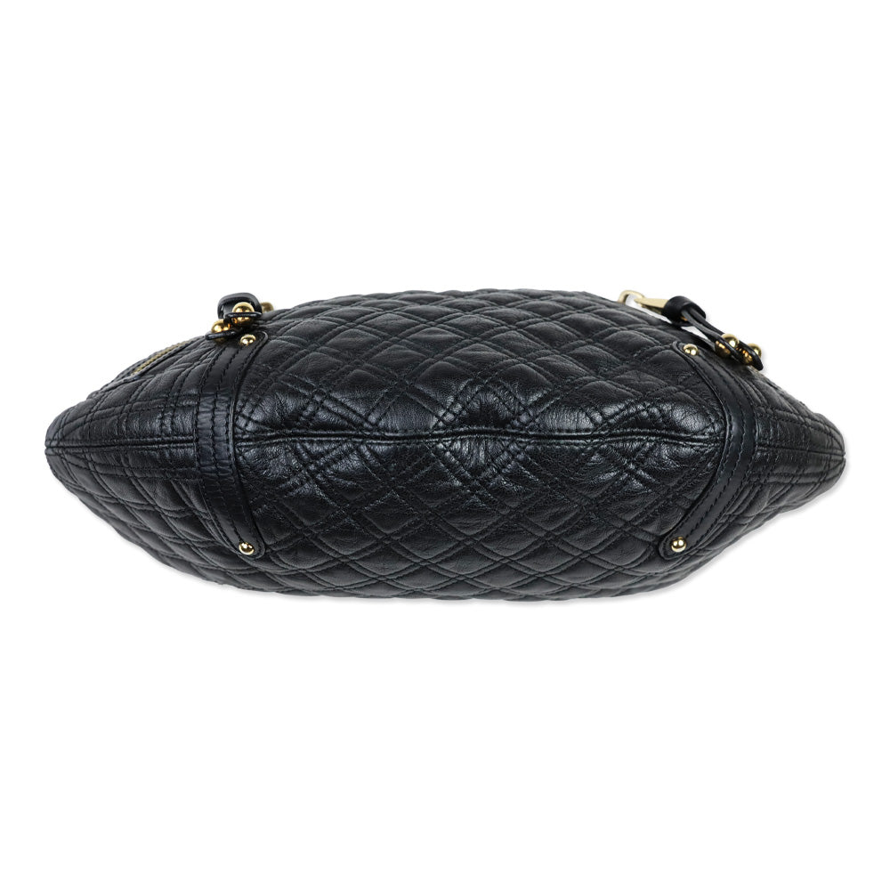 Marc Jacobs Black Quilted Leather Banana Hobo Bag