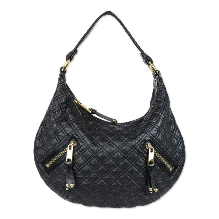 Marc Jacobs Black Quilted Leather Banana Hobo Bag