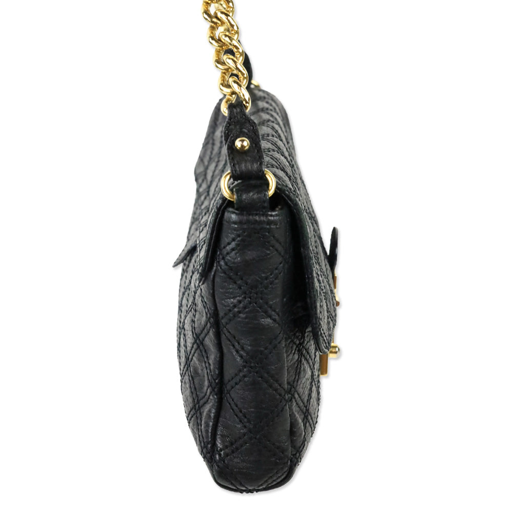 Marc Jacobs Black Quilted Leather Flap Chain Shoulder Bag