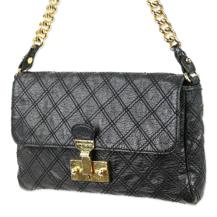 Marc Jacobs Black Quilted Leather Flap Chain Shoulder Bag
