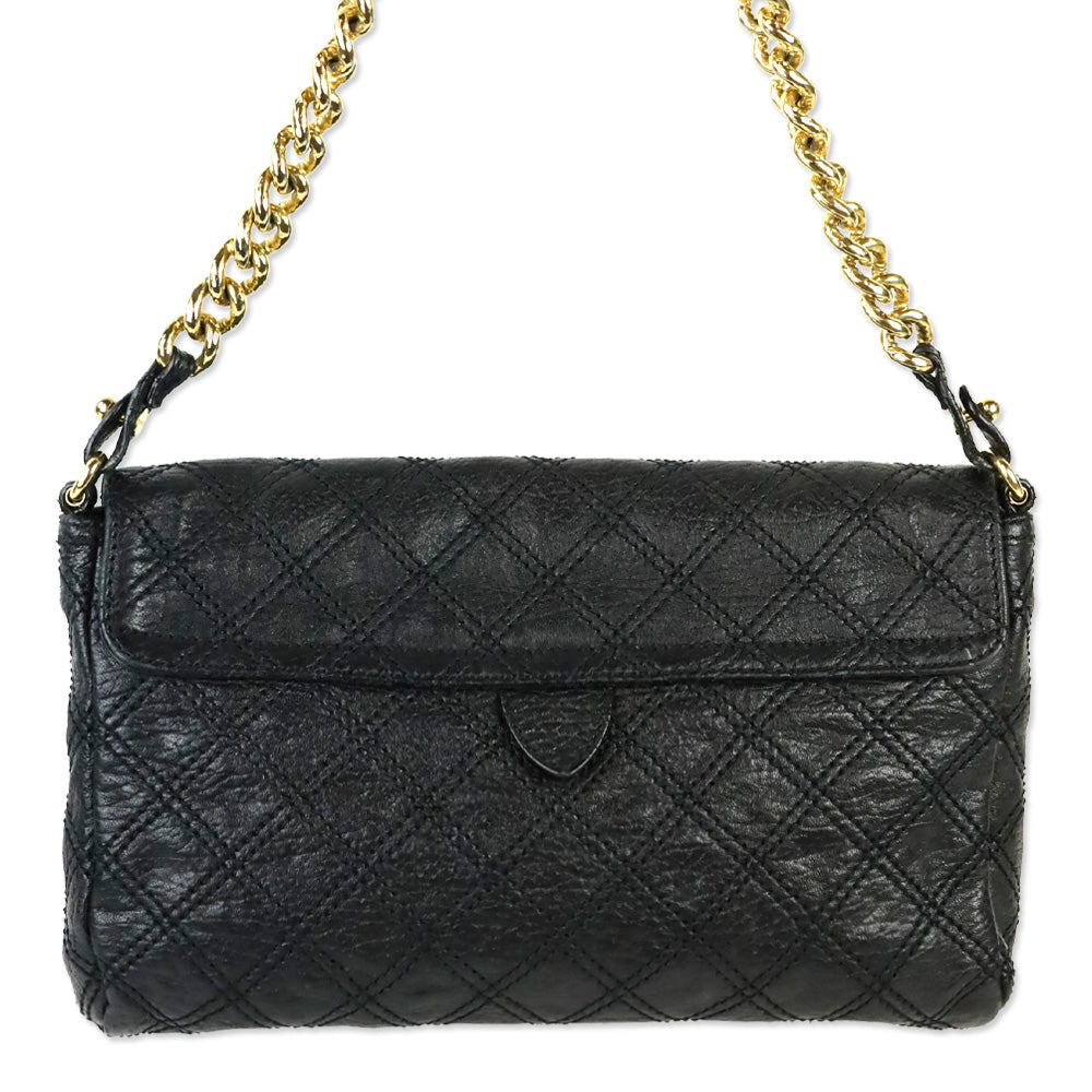 Marc Jacobs Black Quilted Leather Flap Chain Shoulder Bag