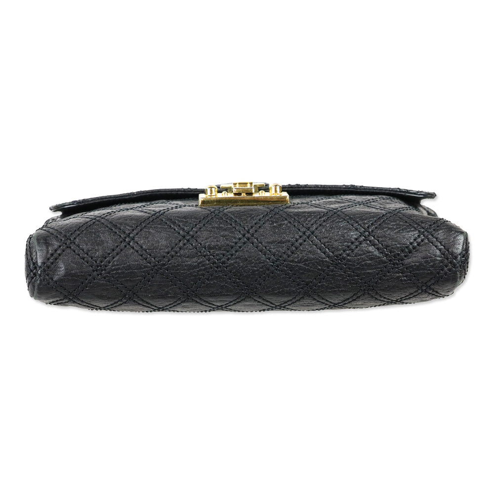 Marc Jacobs Black Quilted Leather Flap Chain Shoulder Bag