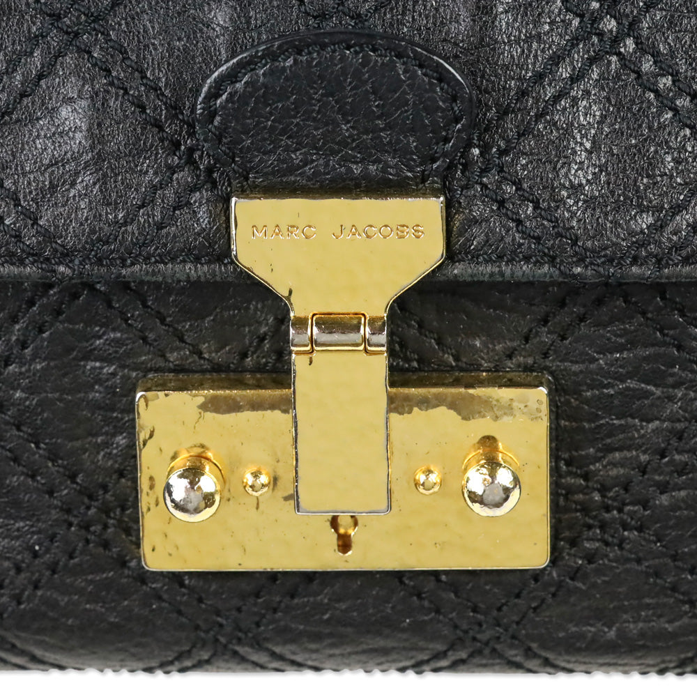 Marc Jacobs Black Quilted Leather Flap Chain Shoulder Bag