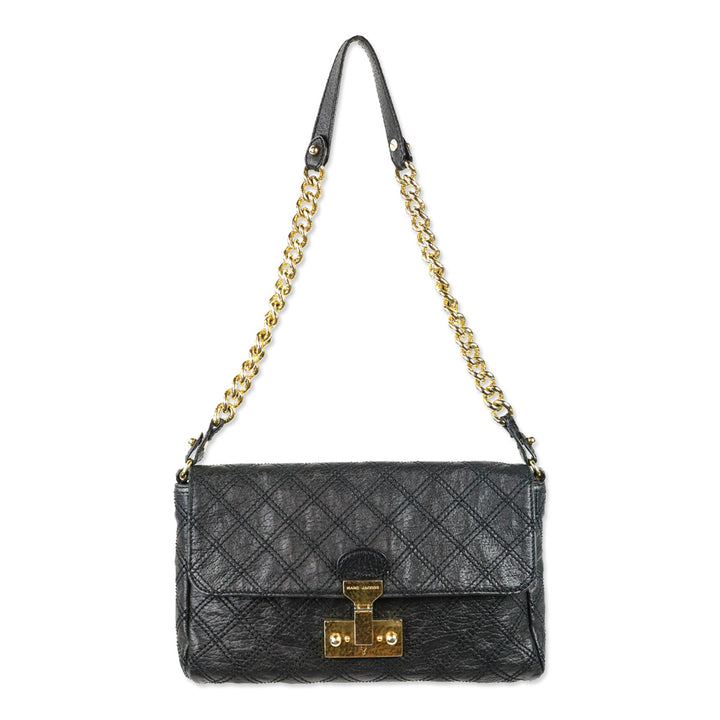 Marc Jacobs Black Quilted Leather Flap Chain Shoulder Bag