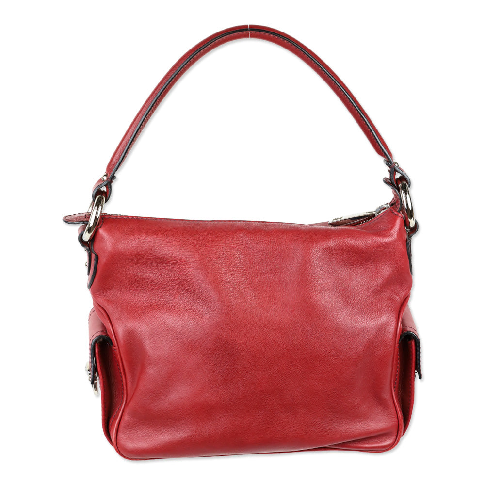 Marc Jacobs Blake Brick Red Leather Multi Pocket Hobo Bag