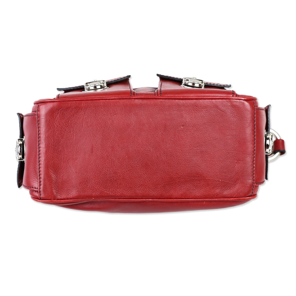 Marc Jacobs Blake Brick Red Leather Multi Pocket Hobo Bag