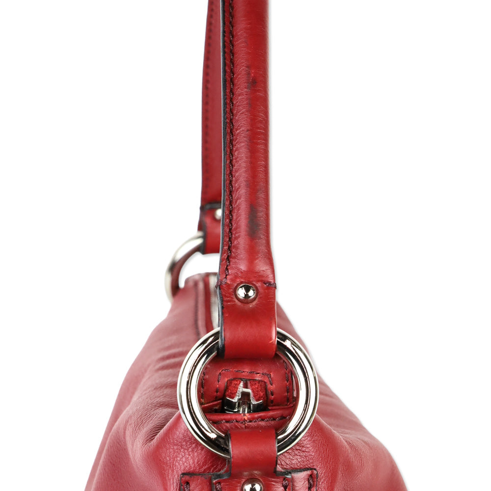 Marc Jacobs Blake Brick Red Leather Multi Pocket Hobo Bag