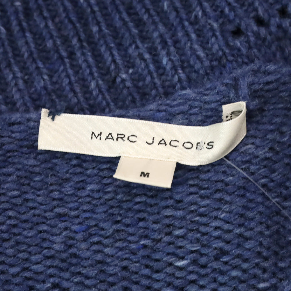 Marc Jacobs Blue Wool/Cashmere Distressed Knit Cardigan
