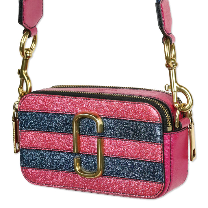 Marc Jacobs Blue/Pink Glitter 'The Snapshot' Crossbody Bag