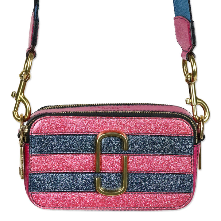 Marc Jacobs Blue/Pink Glitter 'The Snapshot' Crossbody Bag