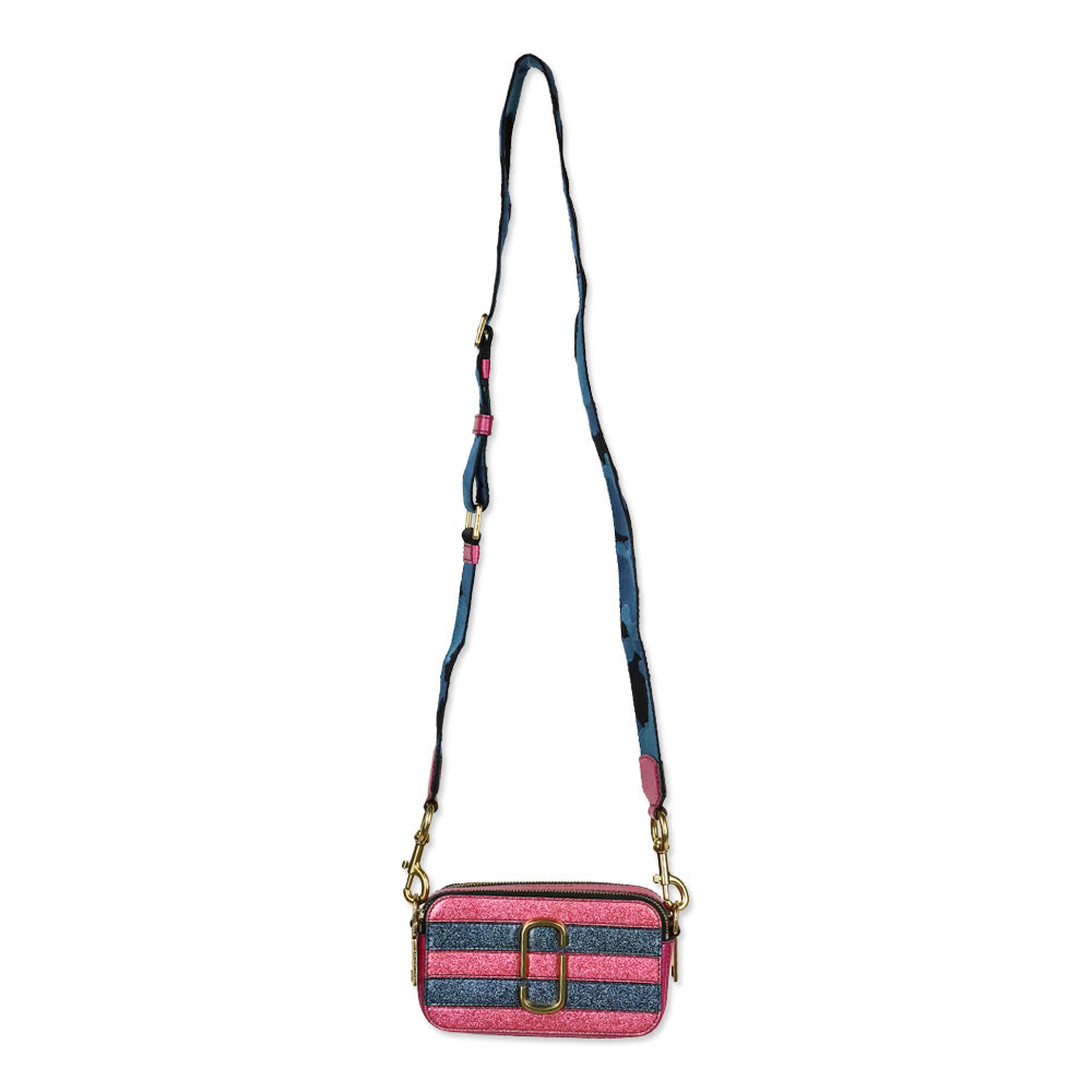 Marc Jacobs Blue/Pink Glitter 'The Snapshot' Crossbody Bag