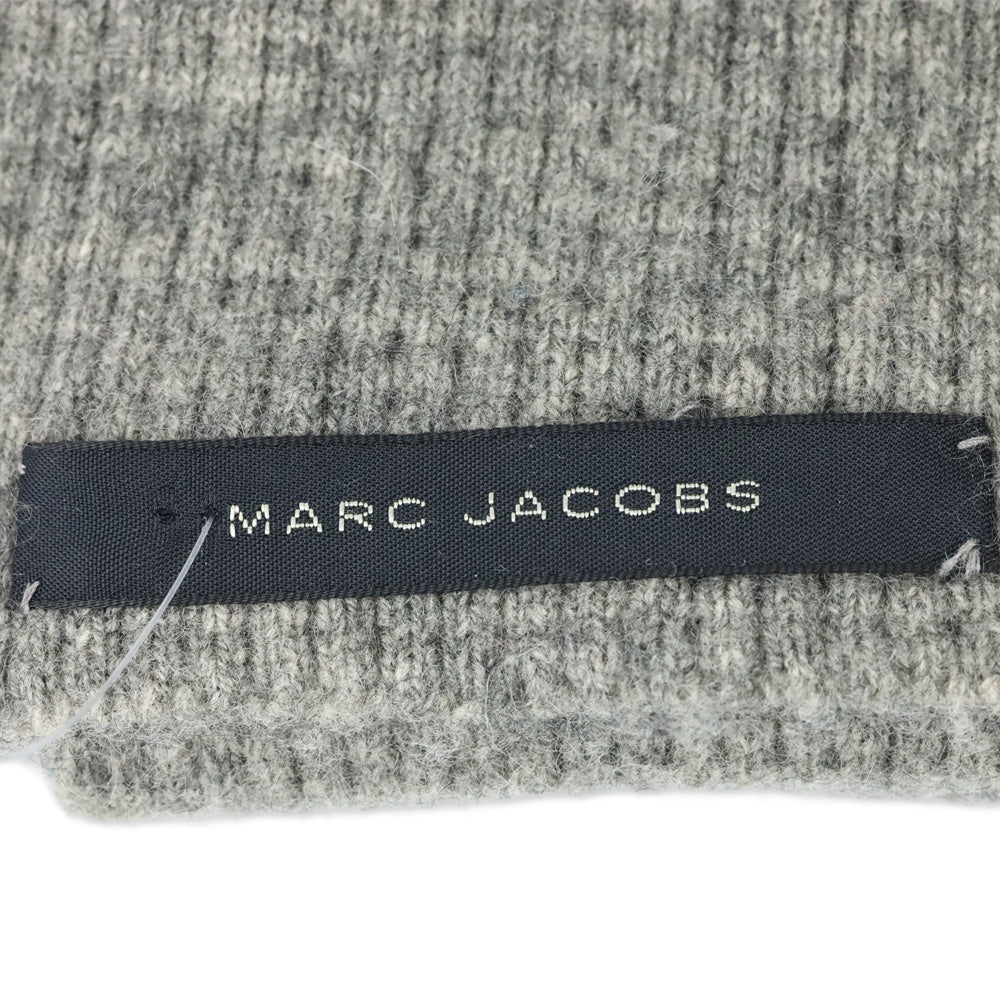 Marc Jacobs Dove Grey Cashmere Ribbed Knit Scarf