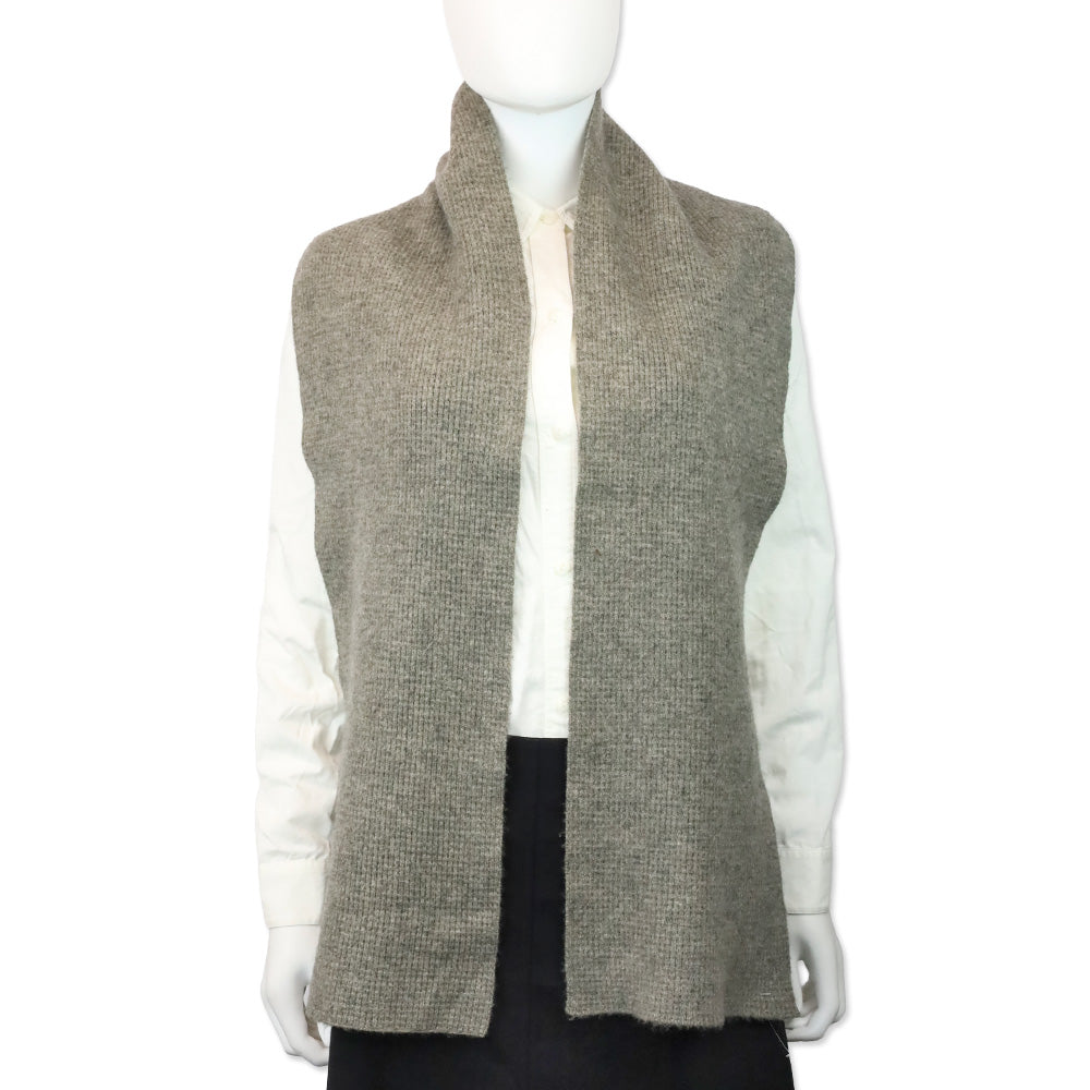 Marc Jacobs Dove Grey Cashmere Ribbed Knit Scarf