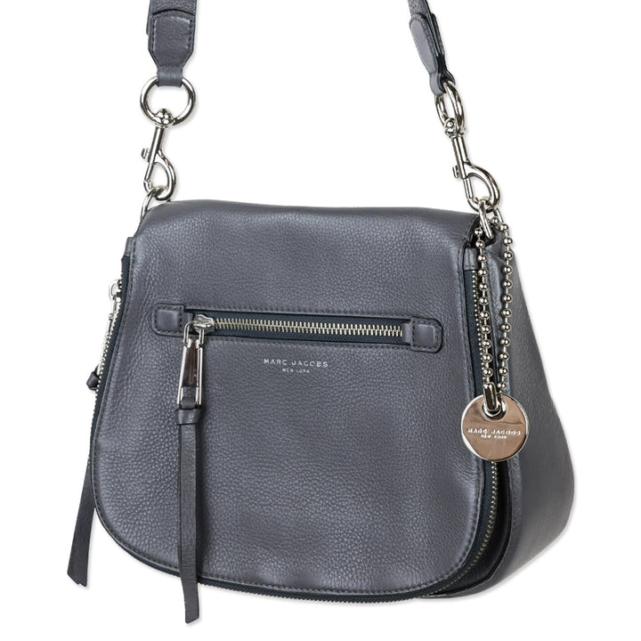 Marc Jacobs Gray Pebble Leather Recruit Nomad Saddle Bag