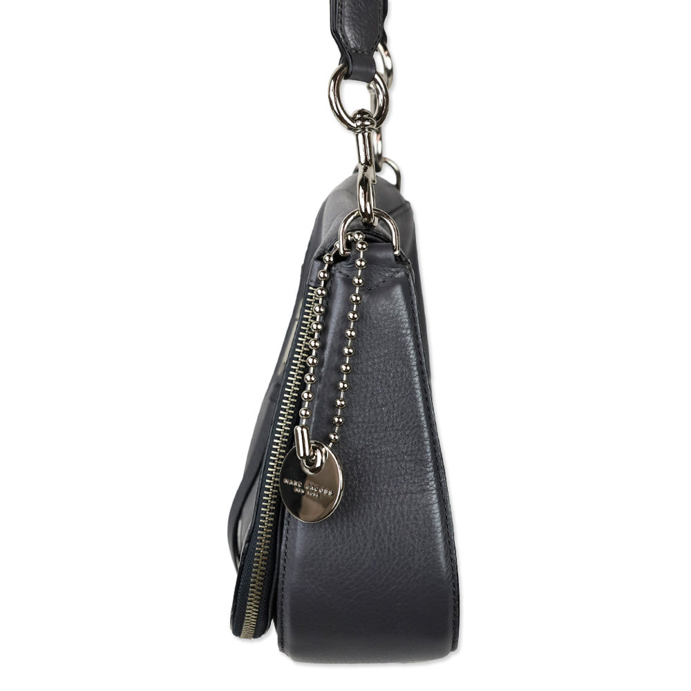 Marc Jacobs Gray Pebble Leather Recruit Nomad Saddle Bag