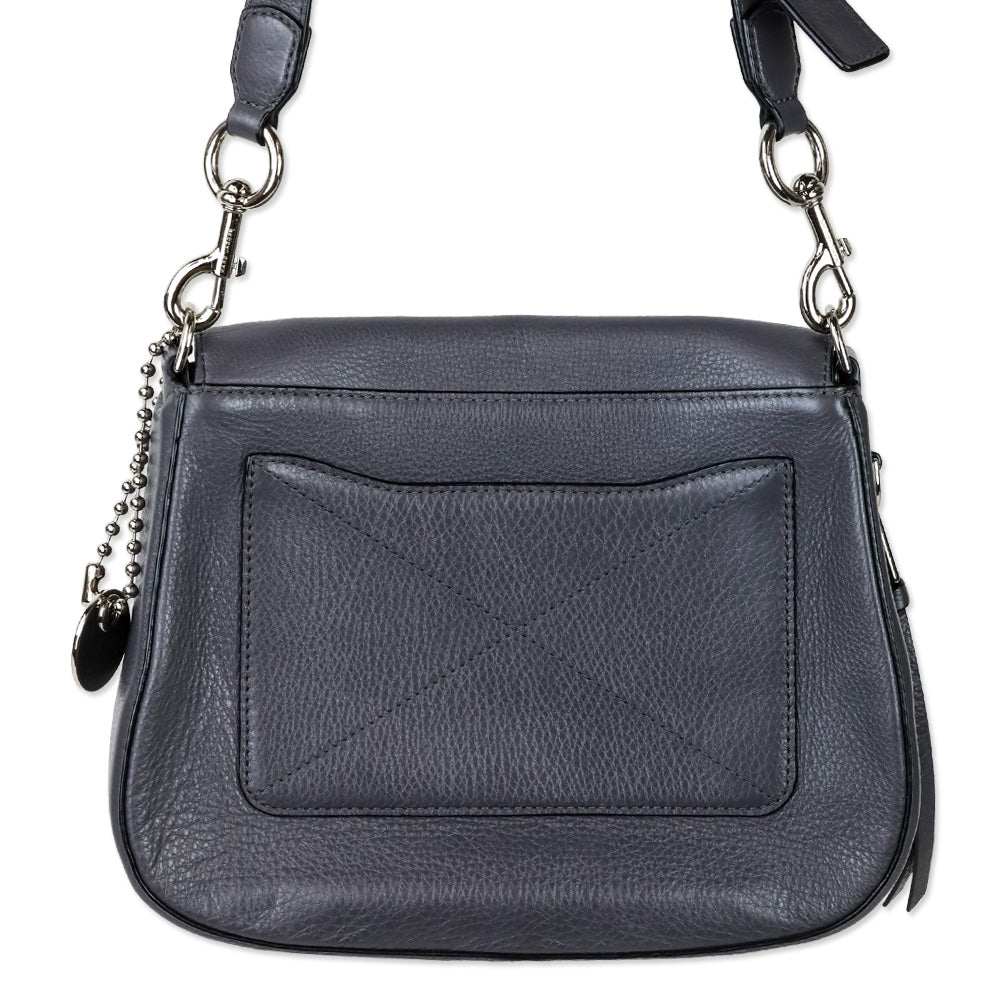 Marc Jacobs Gray Pebble Leather Recruit Nomad Saddle Bag