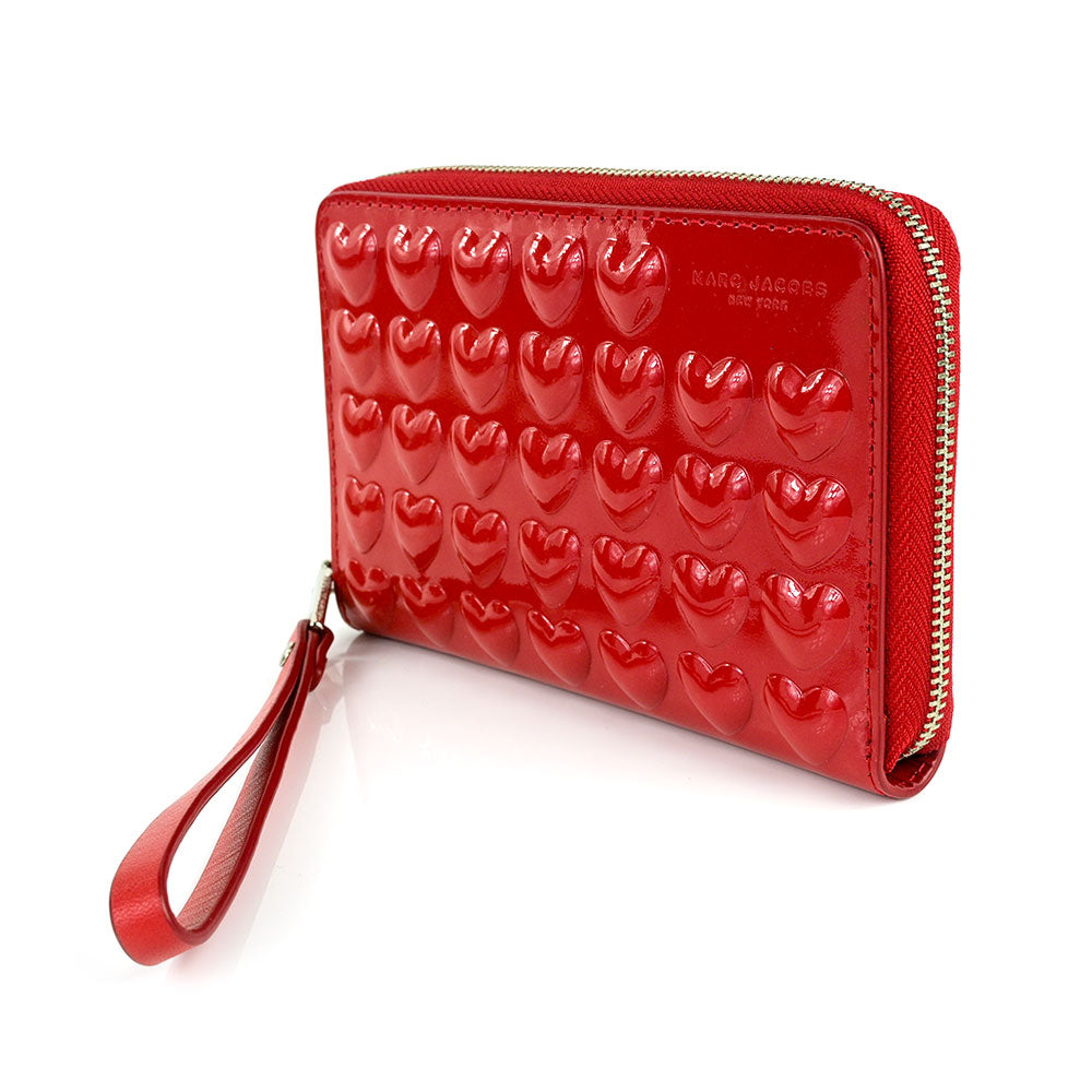 Marc Jacobs Red Heart Patent Leather Wristlet